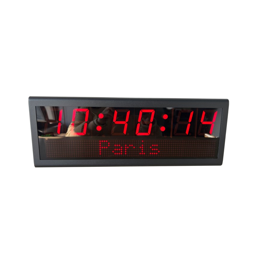 Black Metal PoE digital clock