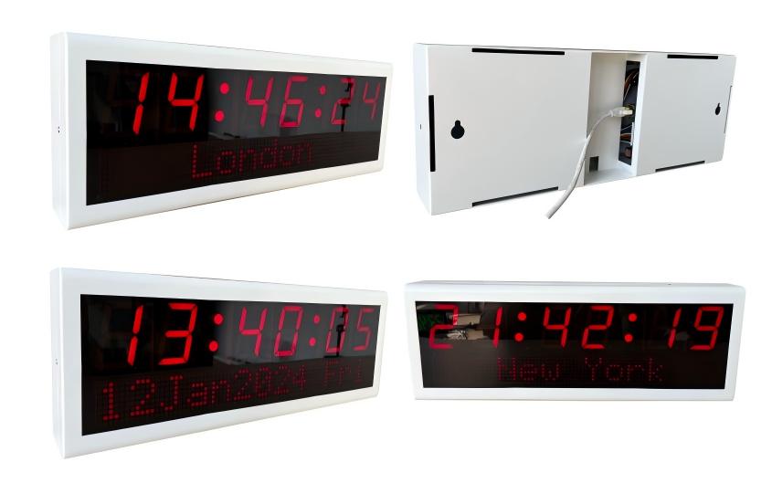 White PoE digital clock White PoE digital clock