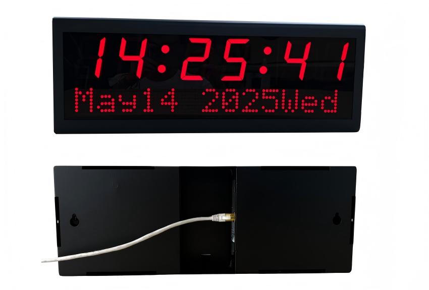 Black Automatic DST Reset PoE Digital Clock Black Automatic DST Reset PoE Digital Clock